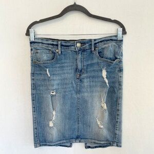 EXPRESS JEANS Women's Size 6 Denim Straight Pencil Mini Skirt Stretch